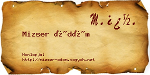 Mizser Ádám névjegykártya